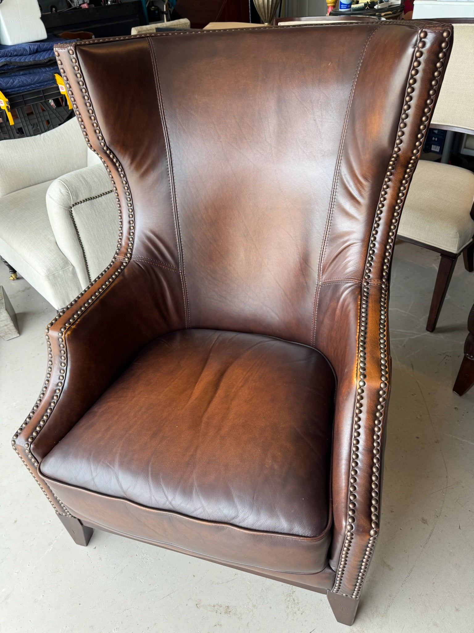 Leather Chair & Ottoman