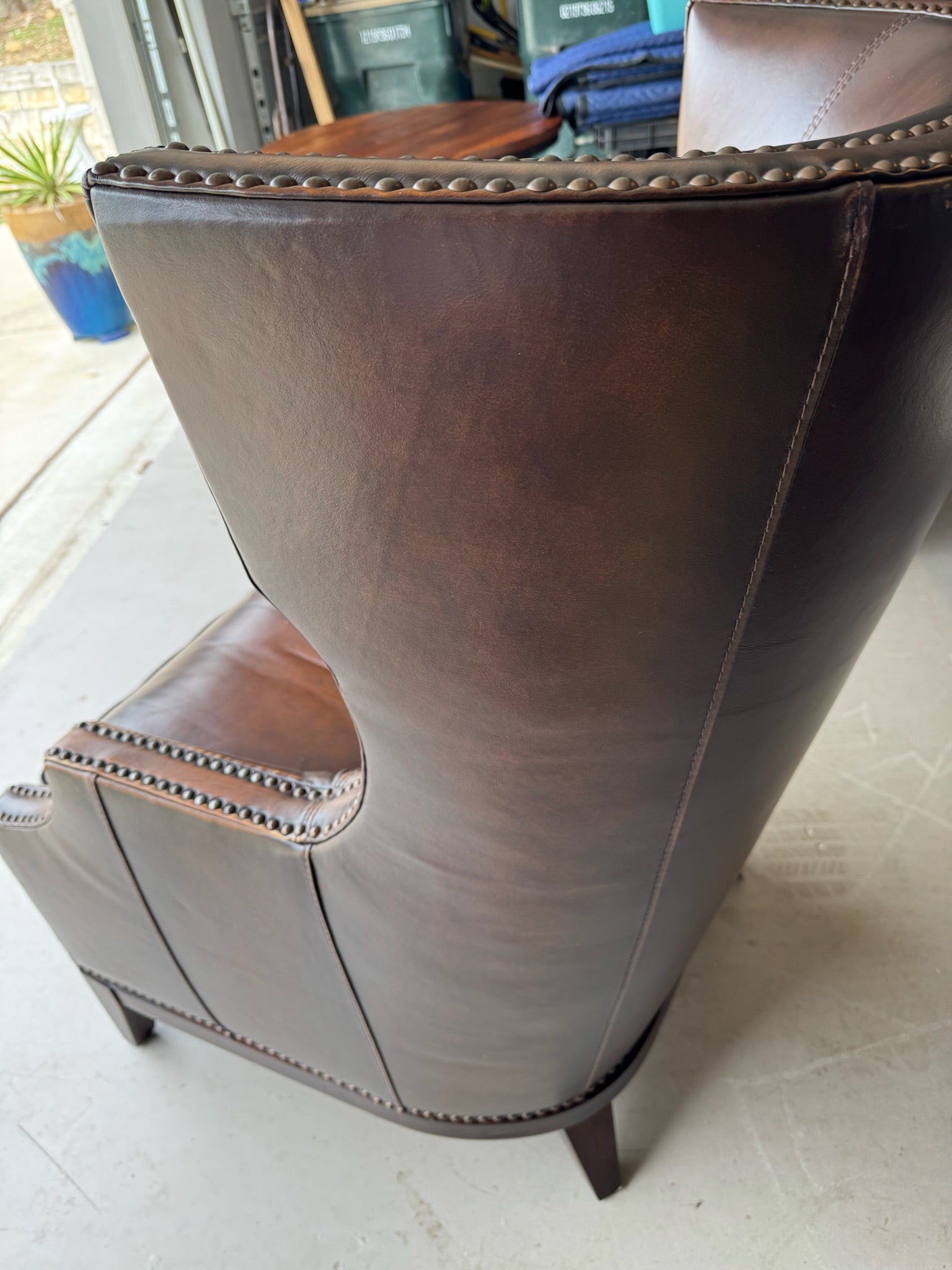 Leather Chair & Ottoman