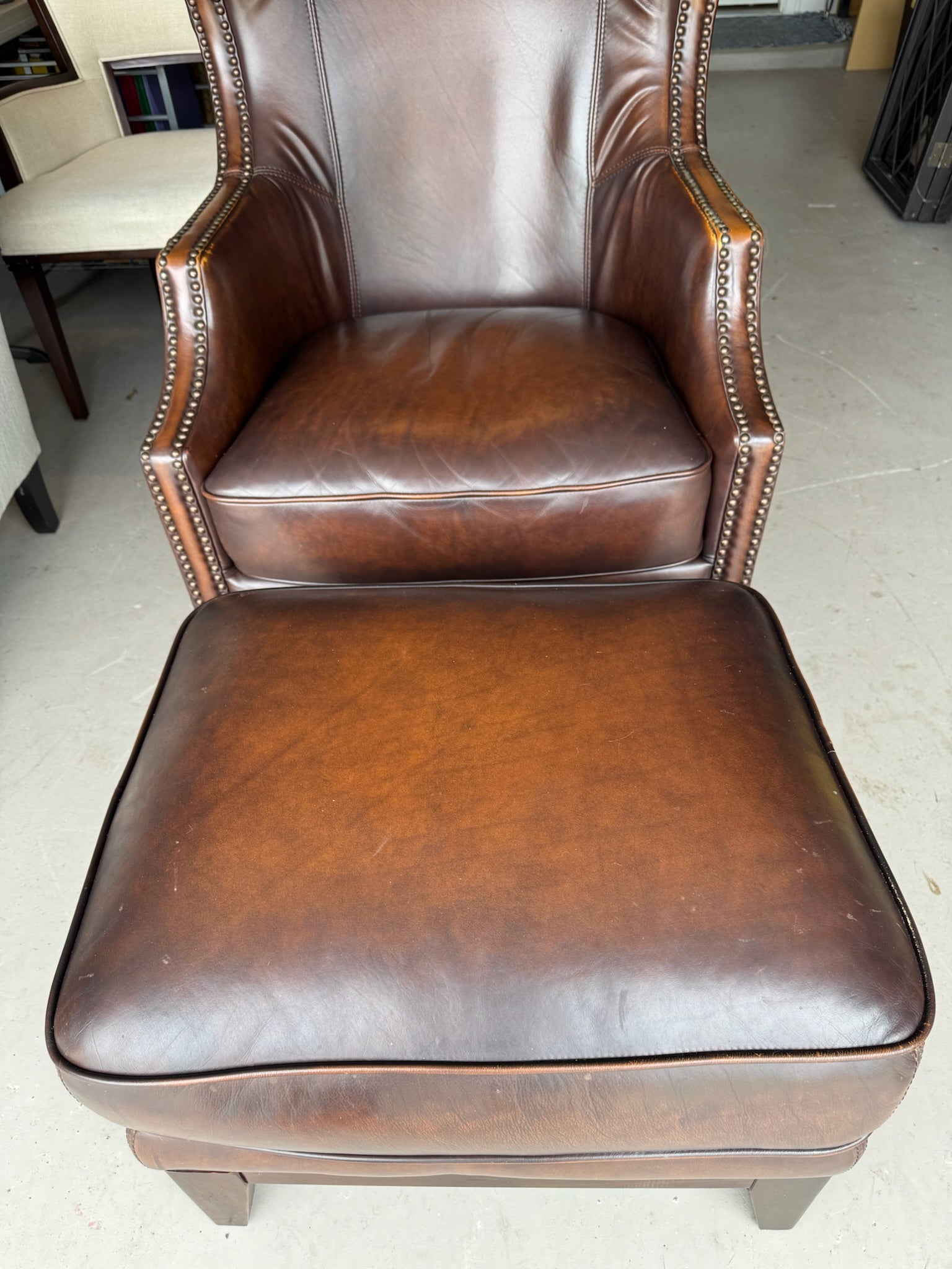 Leather Chair & Ottoman